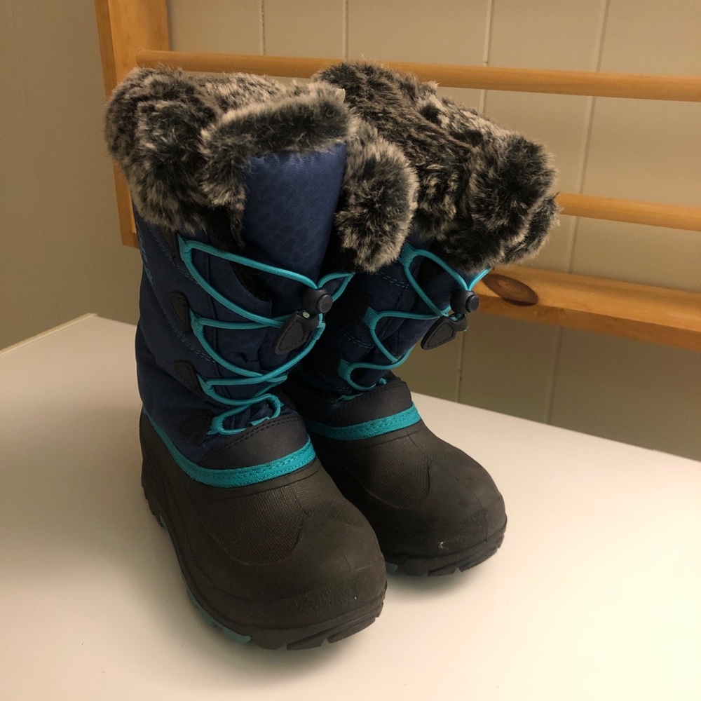 Kamik Kids Blue and Black Faux-Fur Winter Boots